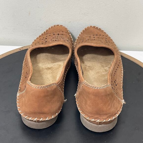 SoftWalk Lindsey Almond Brown Leather Slip-On Flats Womenβ Size 8.5β9 Comfort - Picture 8 of 12